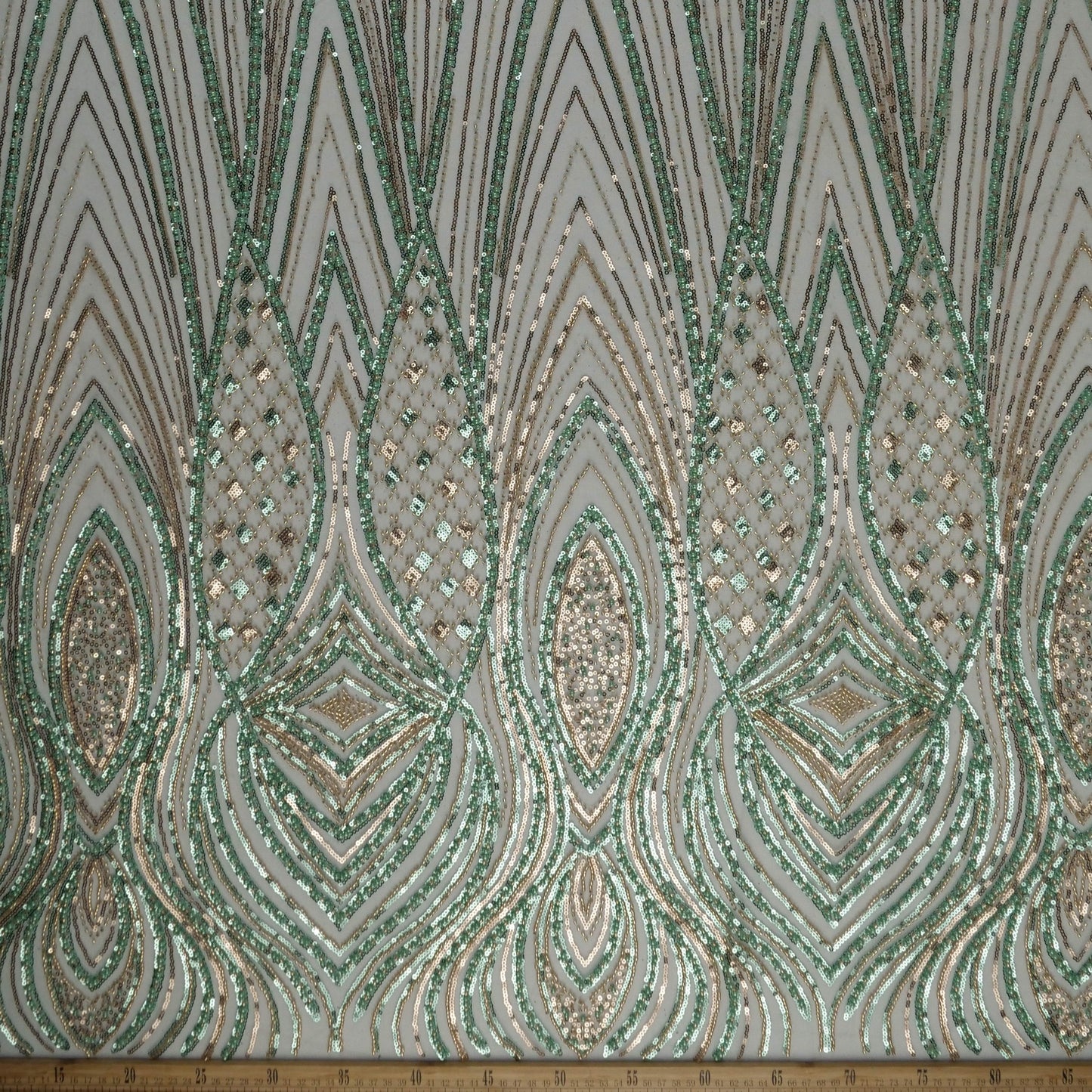 TUL GABBANA VERDE AGUA ARANA CON GUARDAS