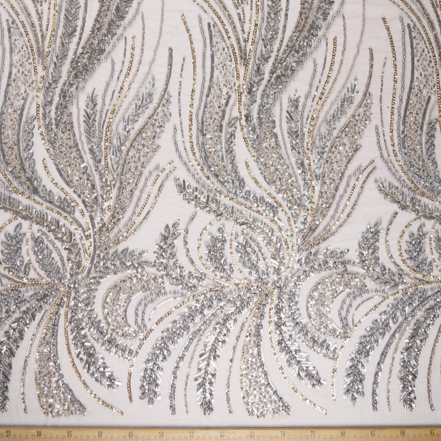 TUL GABBANA GRIS PERISCOPIO CON HOJAS