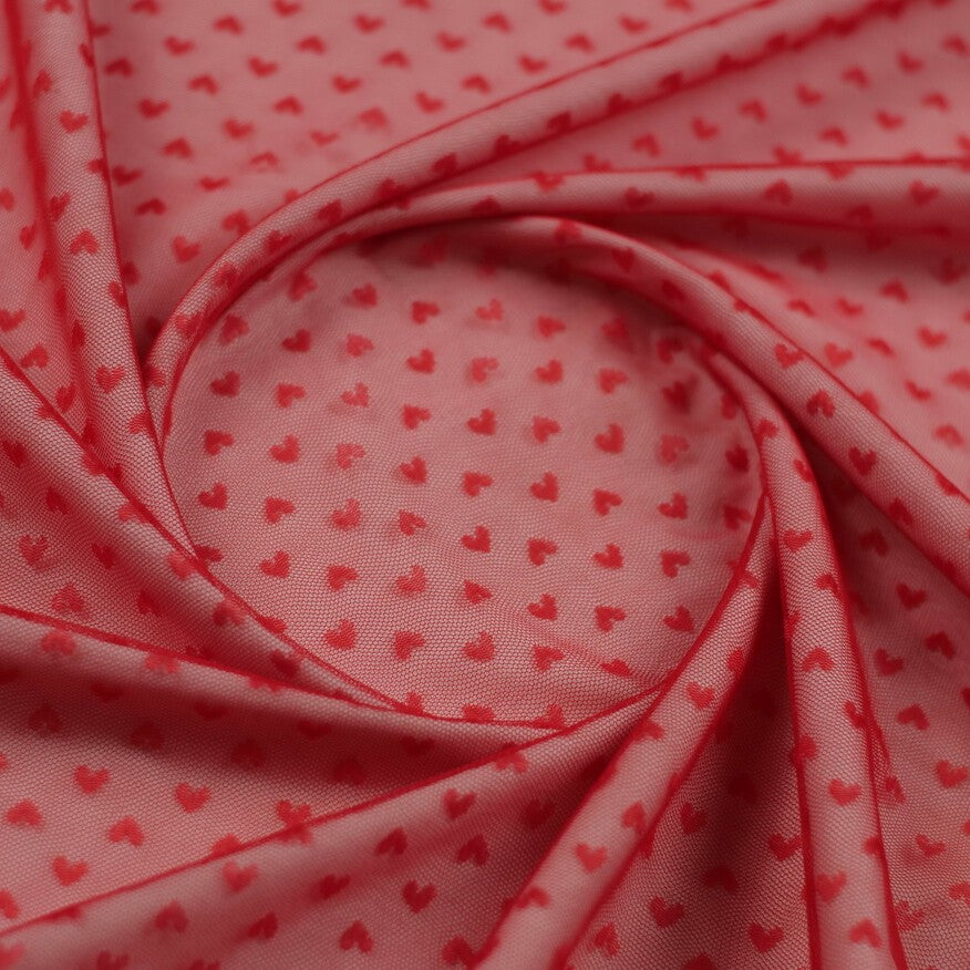 TUL FRANCES ROJO VERDADERO CORAZONES