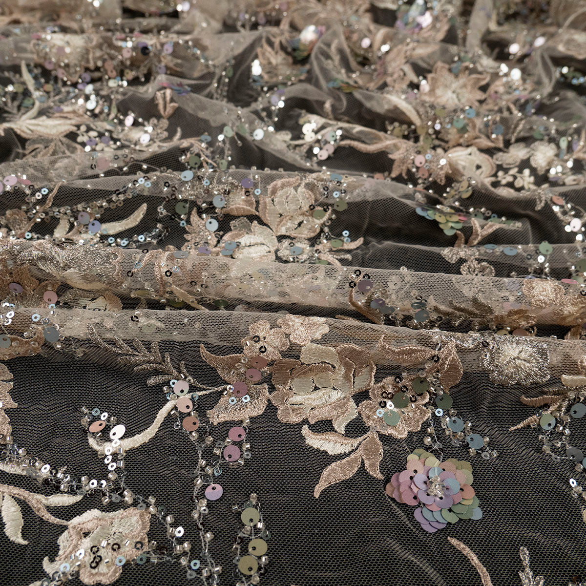 TUL MARNI BEIGE LIGERO FLORES Y HOJAS