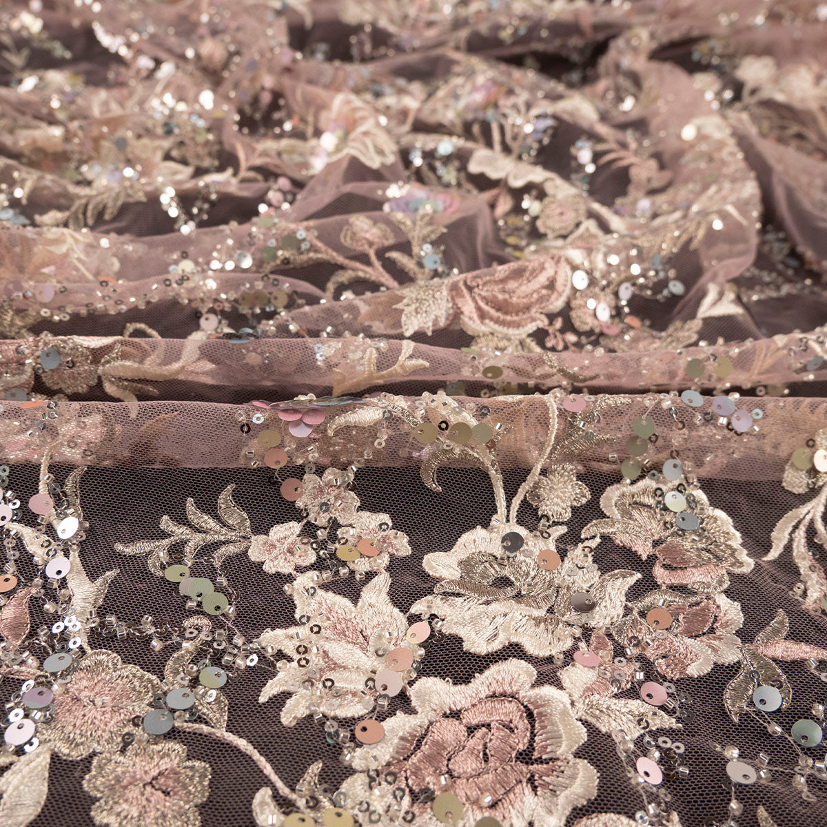 TUL MARNI ROSA FAIRY TALE CON FLORES Y HOJAS