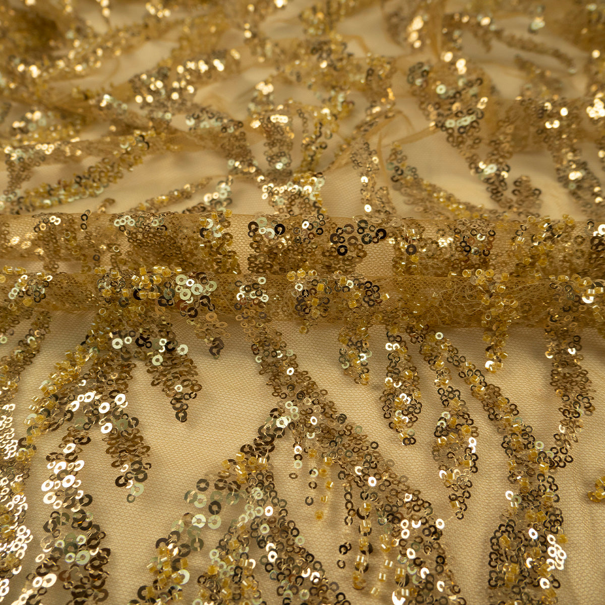 TUL GALLIANO VERDE OLIVA MARRON HOJAS