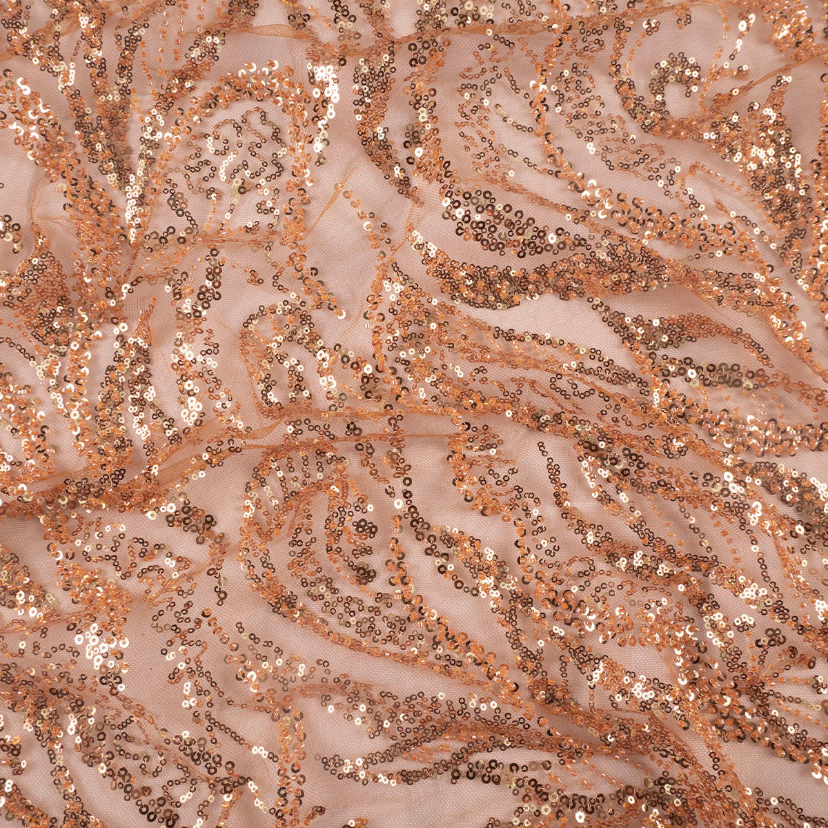 TUL GALLIANO BEIGE SPONGE LENTEJUELAS DORADAS