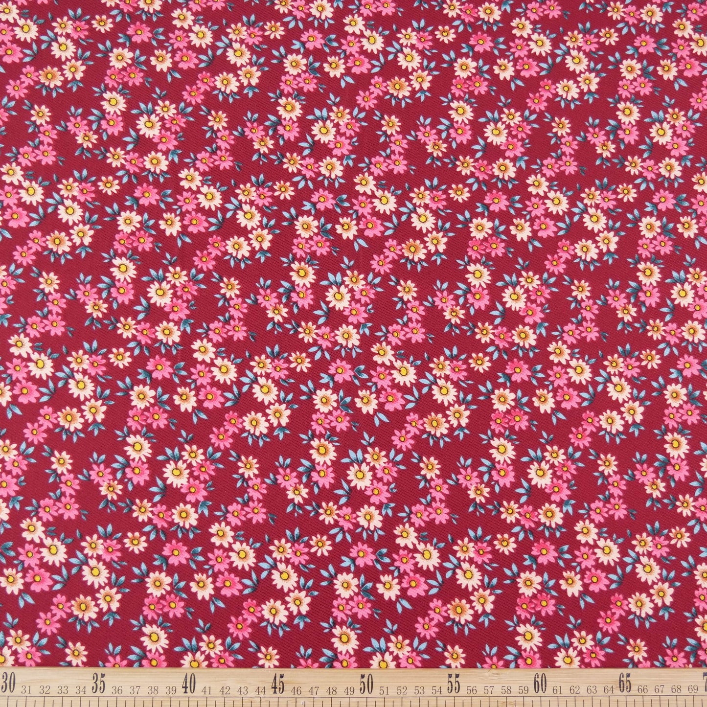 MICRO TWILL ESTAMPADO BORDO RUMBA FLORAL