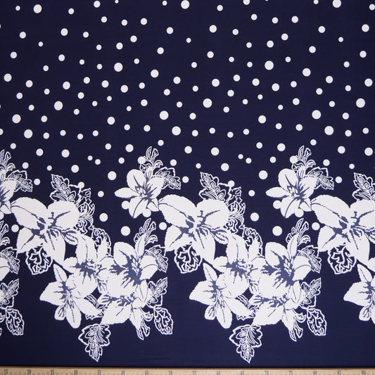 MICRO FOURWAY ESTAMPADO AZUL PEACOAT FLORES Y MOTAS