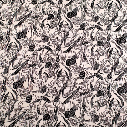MICRO FOURWAY ESTAMPADO BLANCO BRILLANTE CON HOJAS