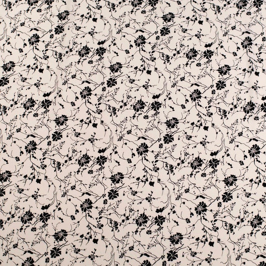 MICRO FOURWAY ESTAMPADO BLANCO BRILLANTE CON FLORES PEQUEÑAS