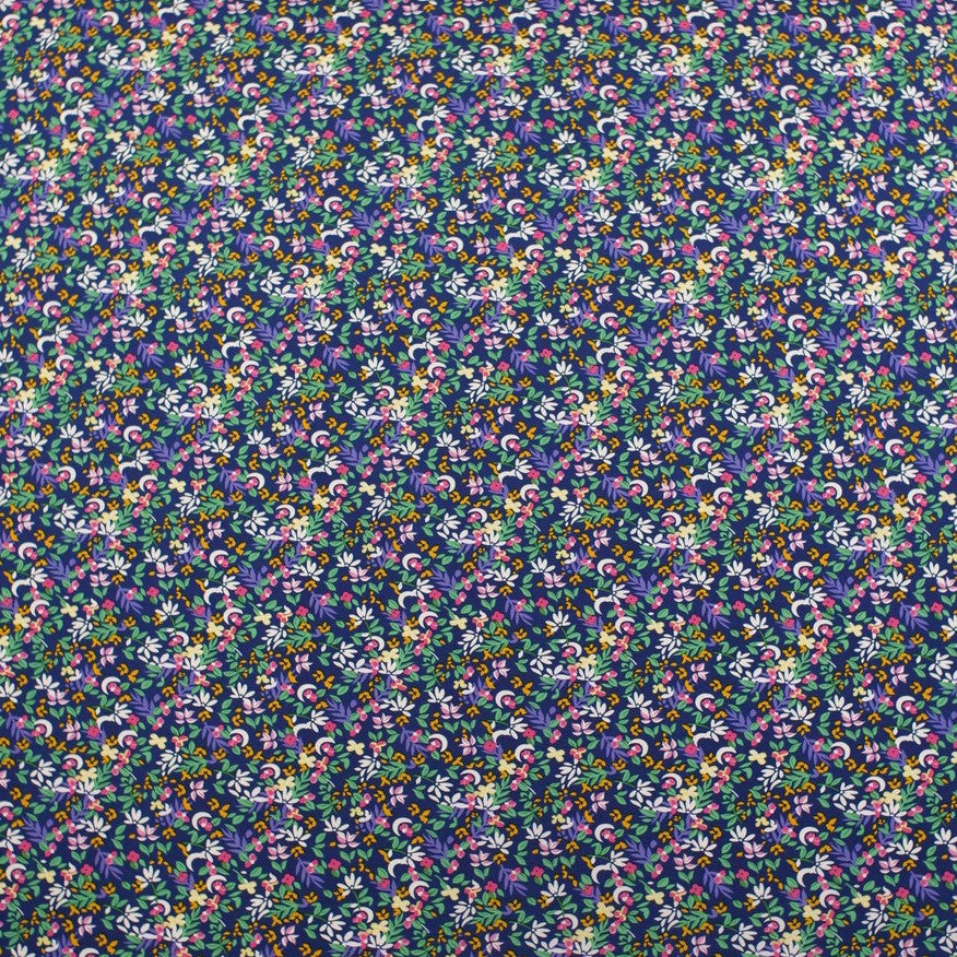 MICRO FOURWAY ESTAMPADO AZUL INDIGO MOOD FLOREADO DELICADO