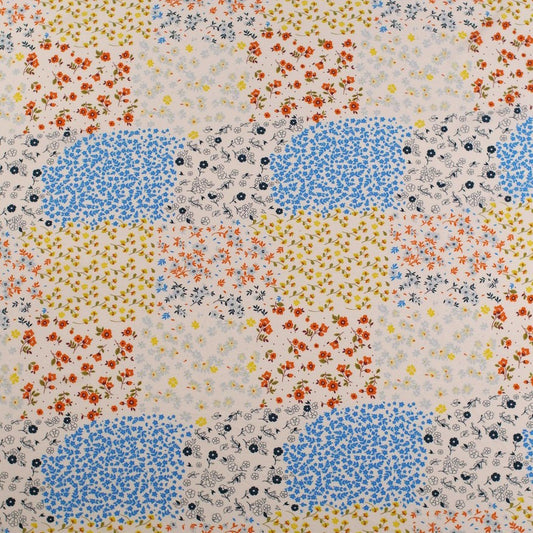 MICRO FOURWAY ESTAMPADO BLANCO BRILLANTE PATCHWORK FLORAL