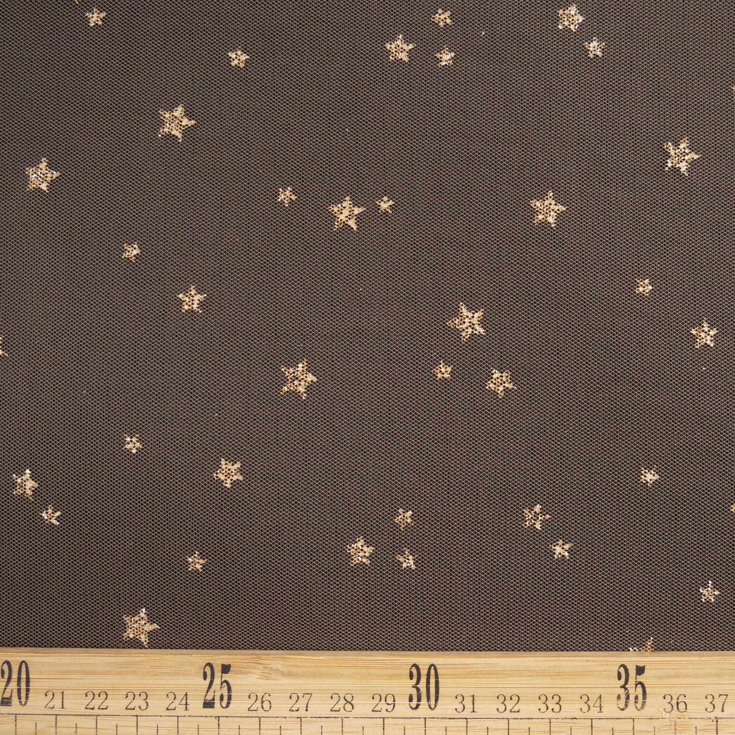 TUL GLITTER ESTRELLAS BEIGE TOSCANA