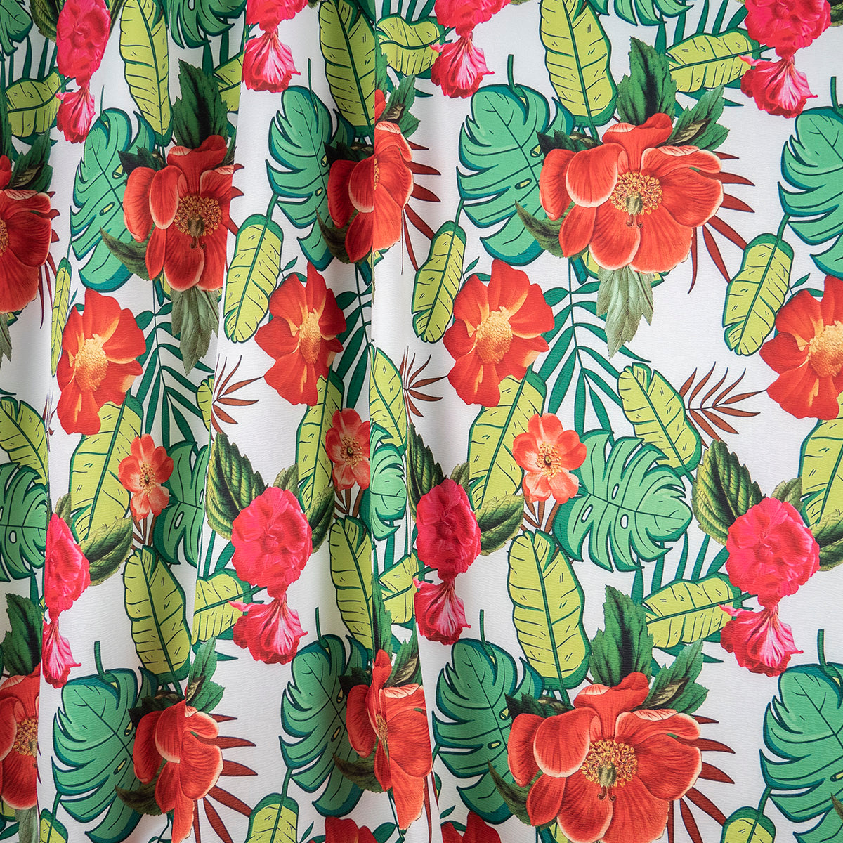 CREPE CEY ESTAMPADO BLANCO BRILLANTE HOJA FLORAL