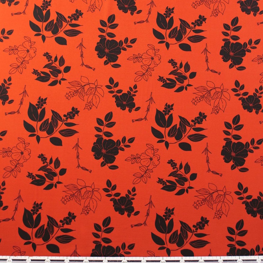 CREPE CEY ESTAMPADO MARRON BOSSA NOVA FLORAL