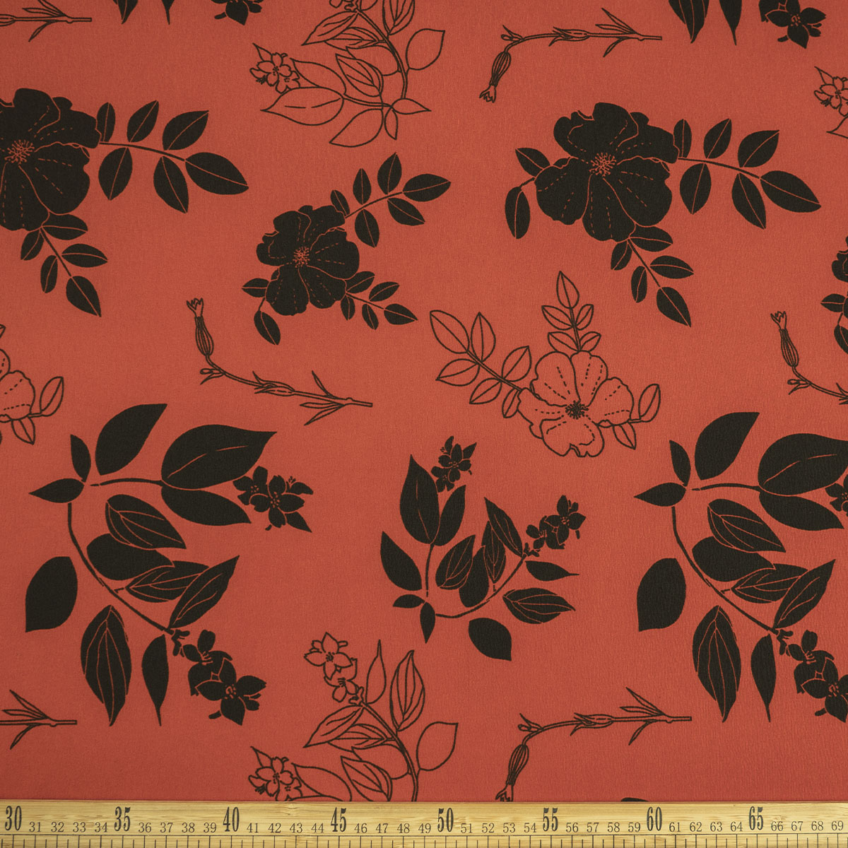 CREPE CEY ESTAMPADO MARRON BOSSA NOVA FLORAL
