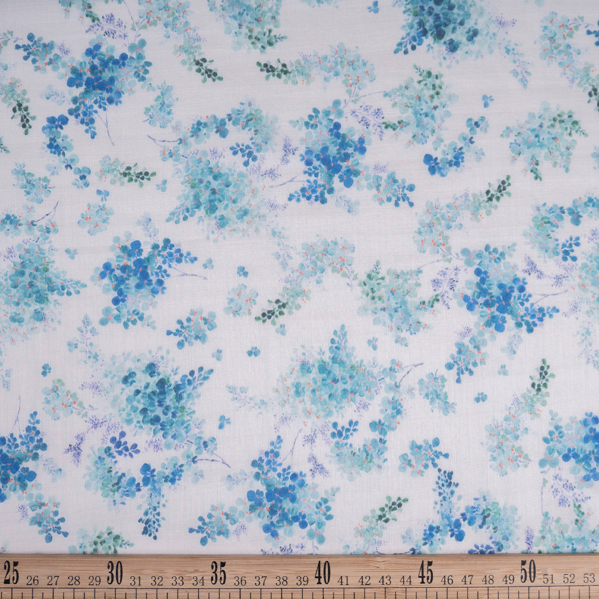 GASA ESTAMPADA TENCEL CELESTE ACUATICO FLORAL AZUL