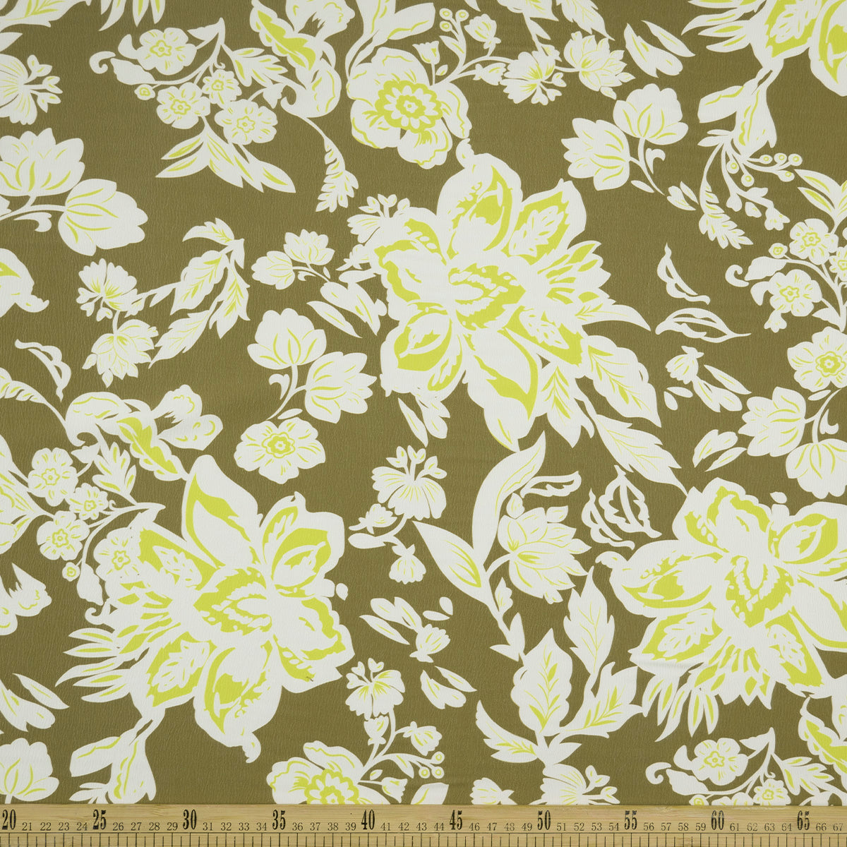 CREPE LAUREN ESTAMPADO VERDE MUSGO FLORAL