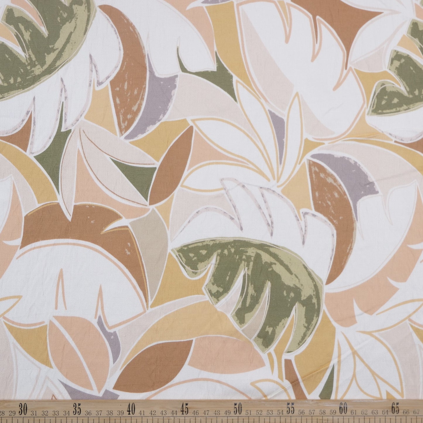 CREPE GILLY DIGITAL PRINT BLANCO PRISTINO CON HOJAS