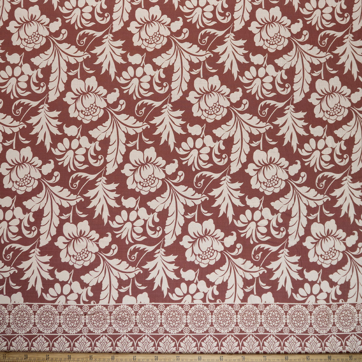 CREPE MELISA ESTAMPADO MARRON SECOYA ABORIGEN