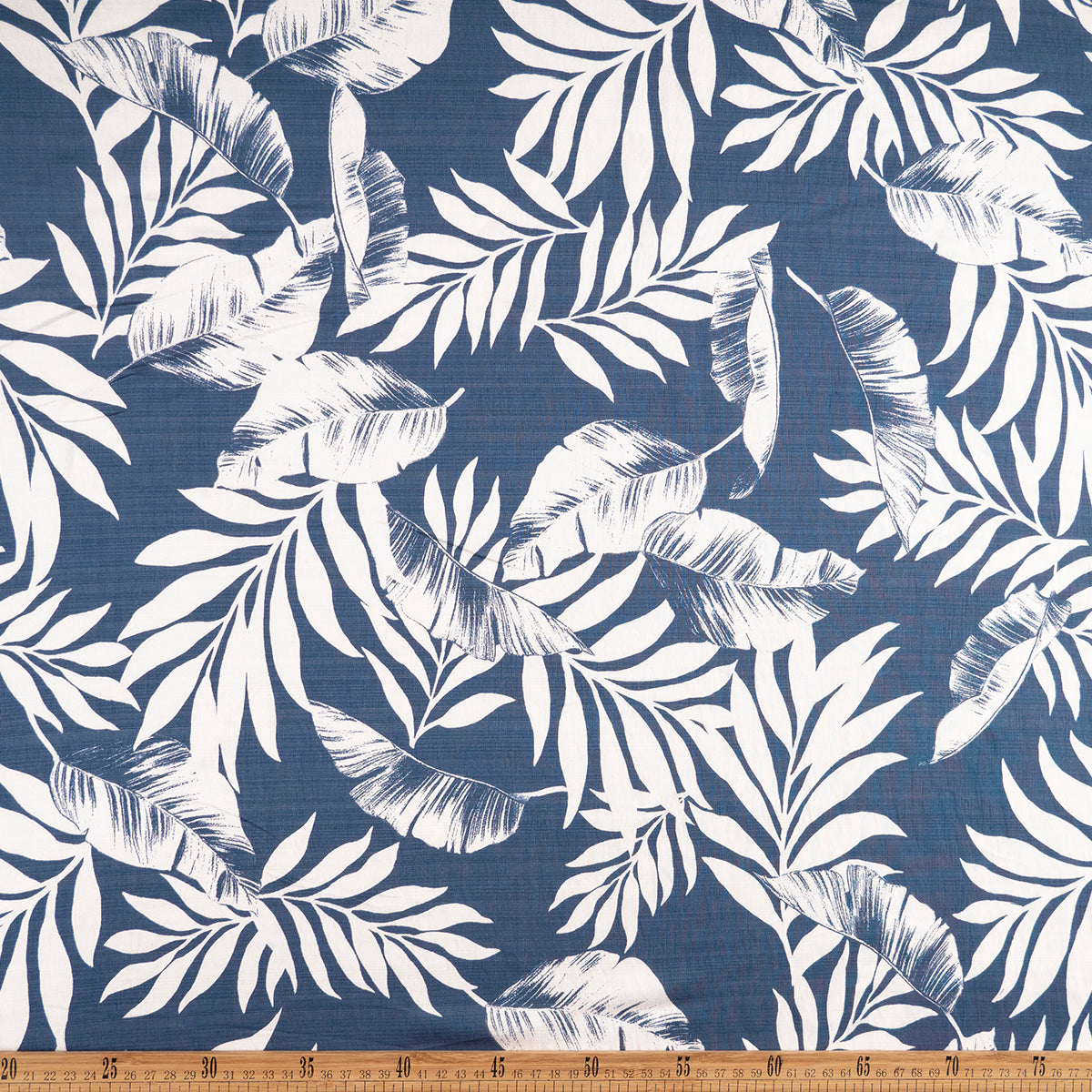 CREPE MELISA ESTAMPADO AZUL OCEANO HOJAS