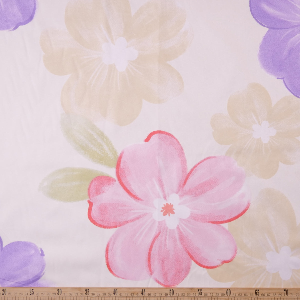 PERCAL ESTAMPADO BEIGE ALONDRA FLORES ILUSTRATIVAS