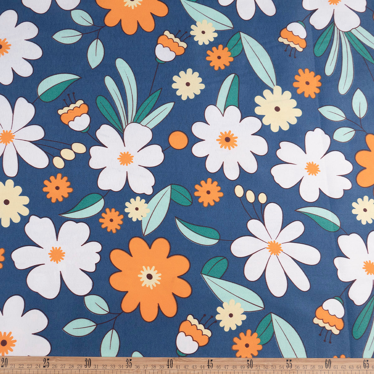 PERCAL ESTAMPADO AZUL MARINO CLARO FLORAL