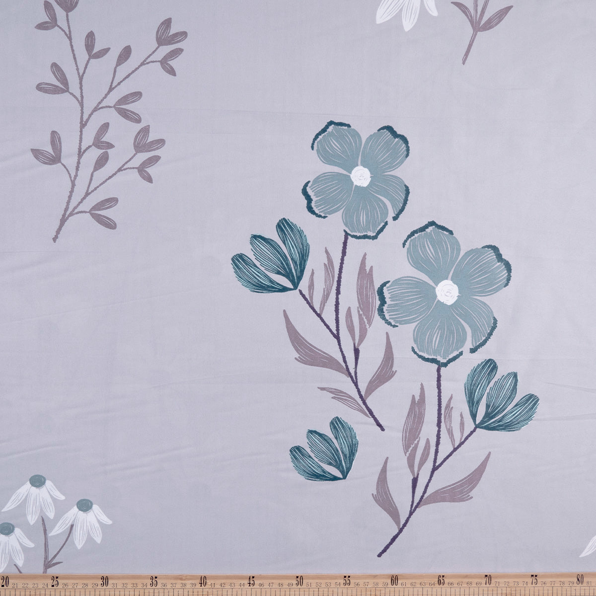 PERCAL ESTAMPADO GRIS ALLOY BOTANICO FLORAL EN LINEA