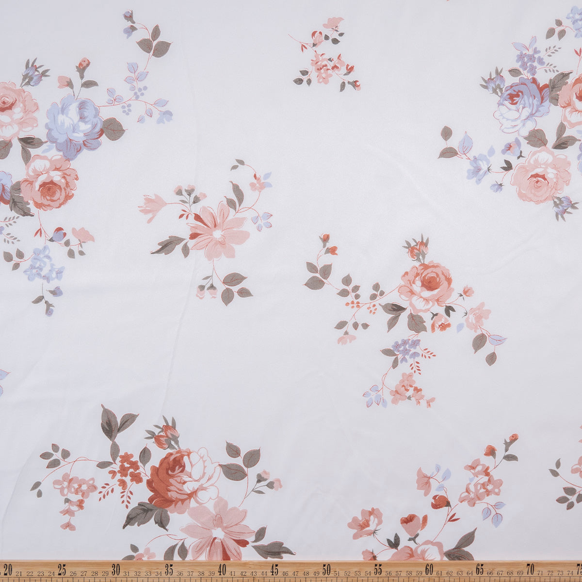 PERCAL ESTAMPADO BLANCO BRILLANTE FLORAL