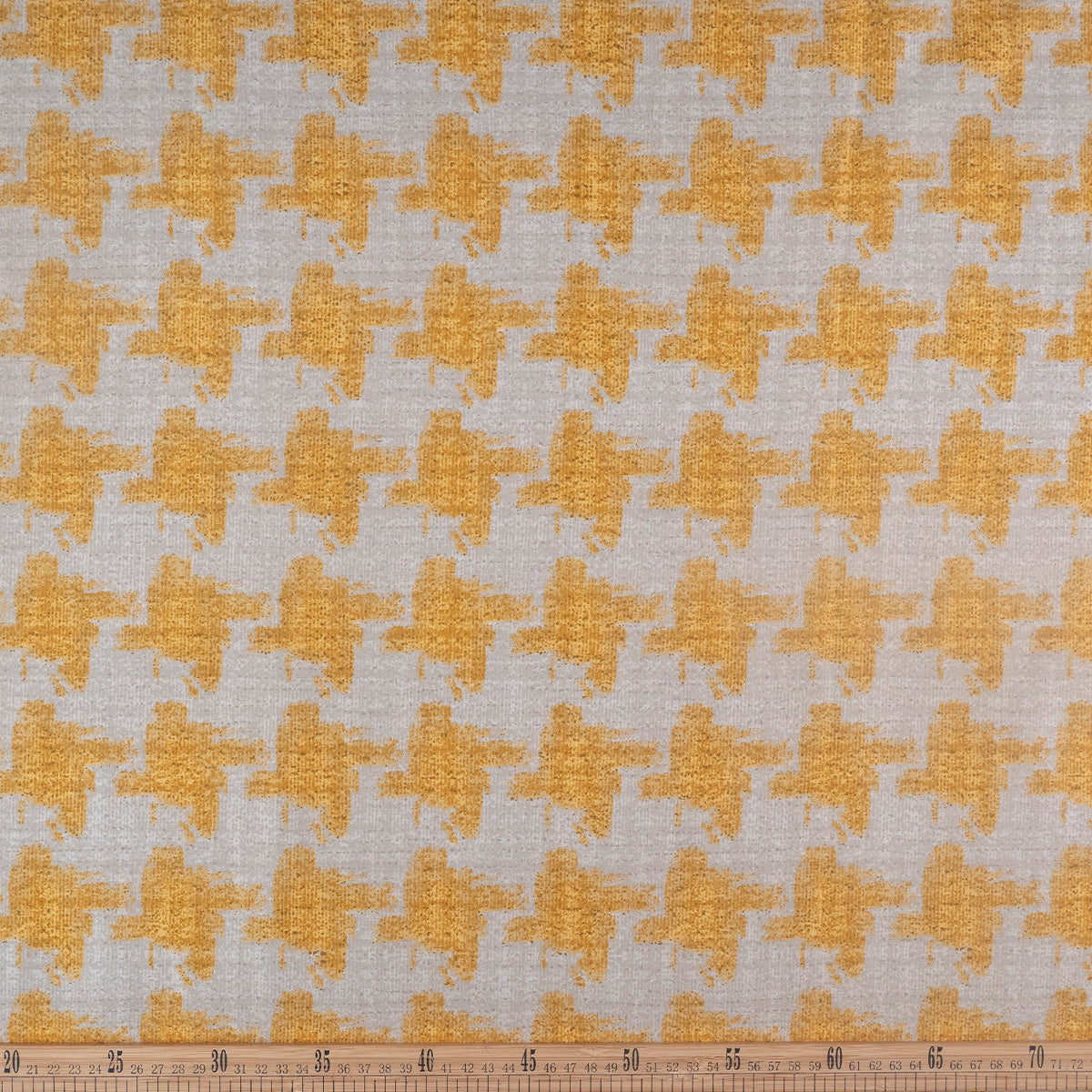 PERCAL 200 HILOS ESTAMPADA AMARILLO MINERAL PATA DE GALLO
