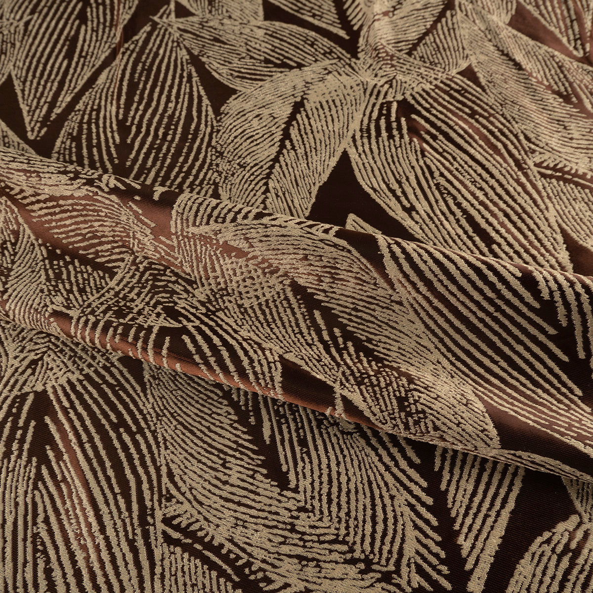 ANTISOLAR JACQUARD BEIGE NOUGAT HOJAS GRANDES