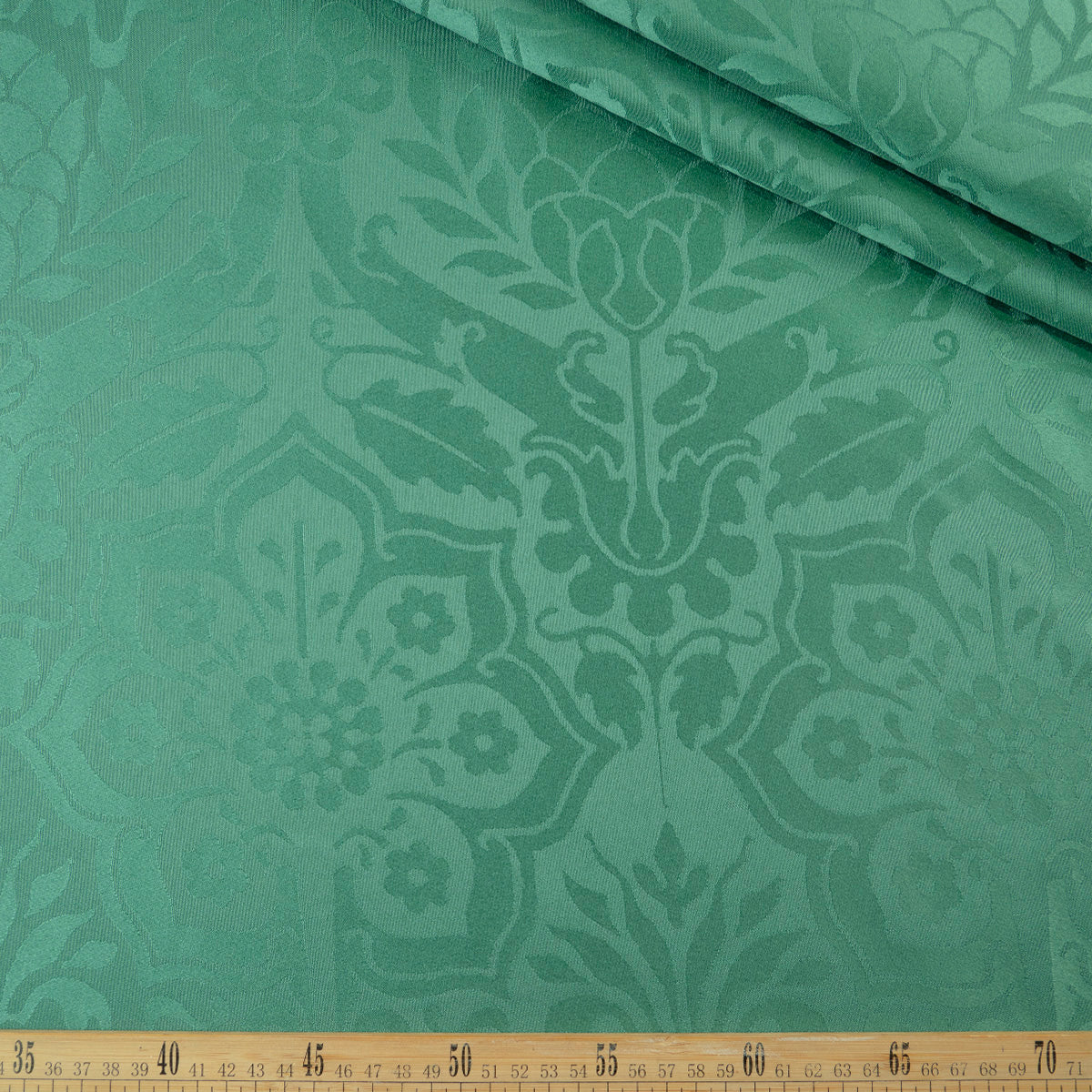 BROCATO VERDE CON DISEÑO FLORES
