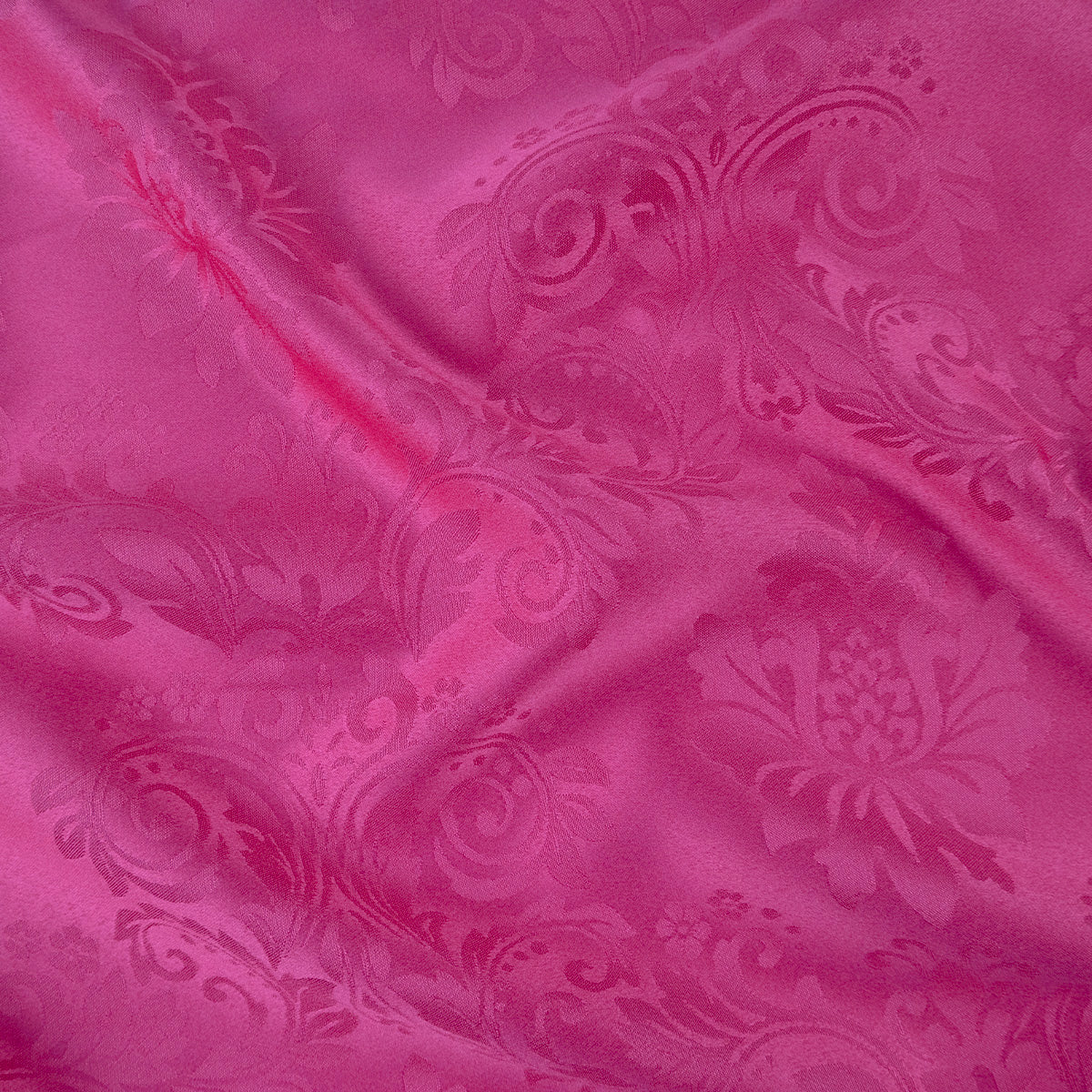 BROCATO FUCSIA FLAMBE CON FLORES Y ARABESCOS