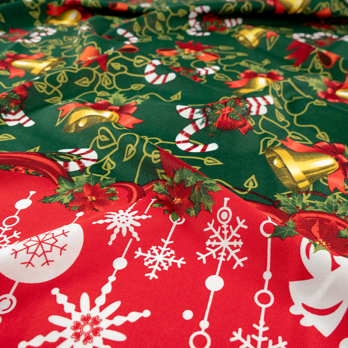 MANTELERIA NAVIDAD VERDE FRIJOL