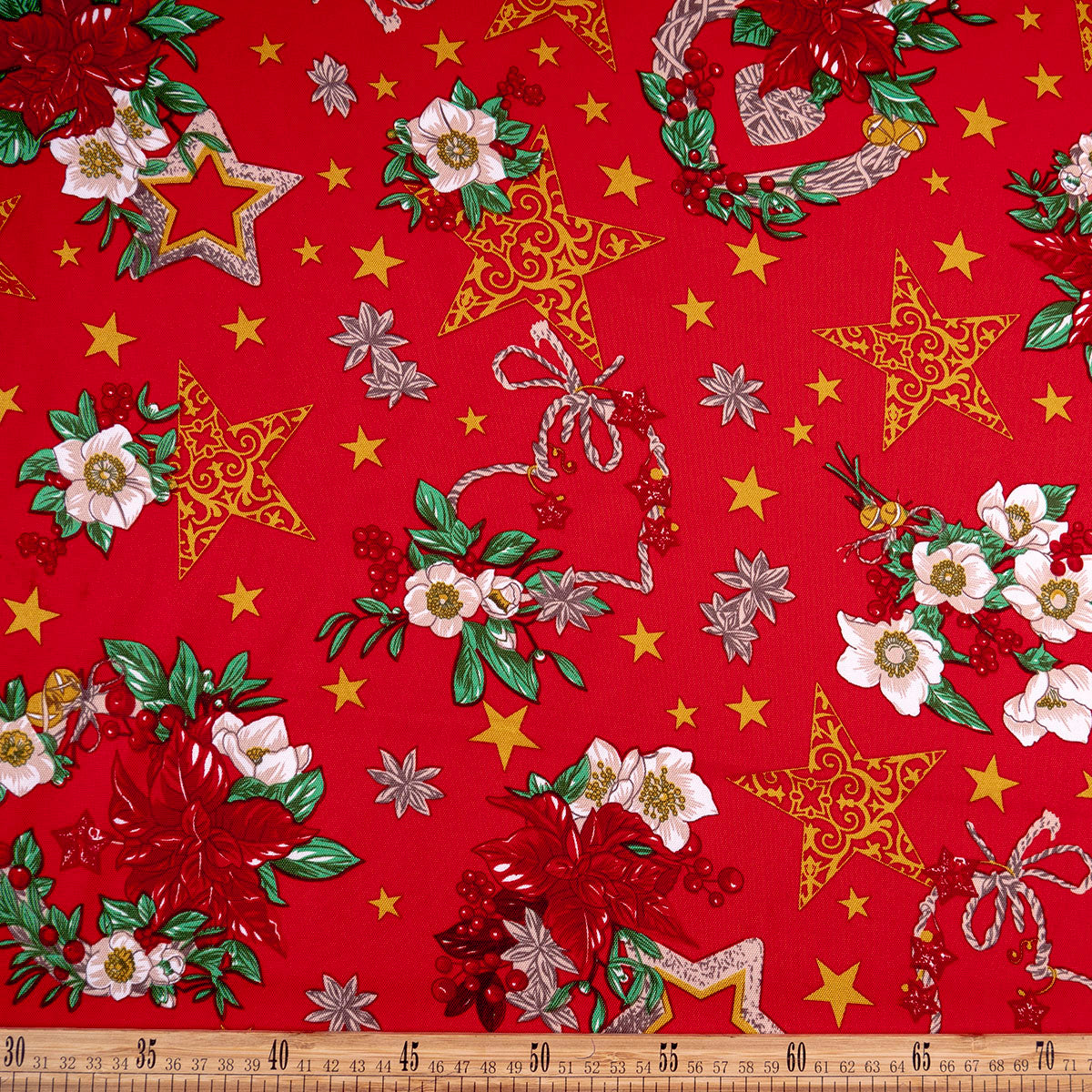 MANTELERIA NAVIDAD ROJO CARMESI