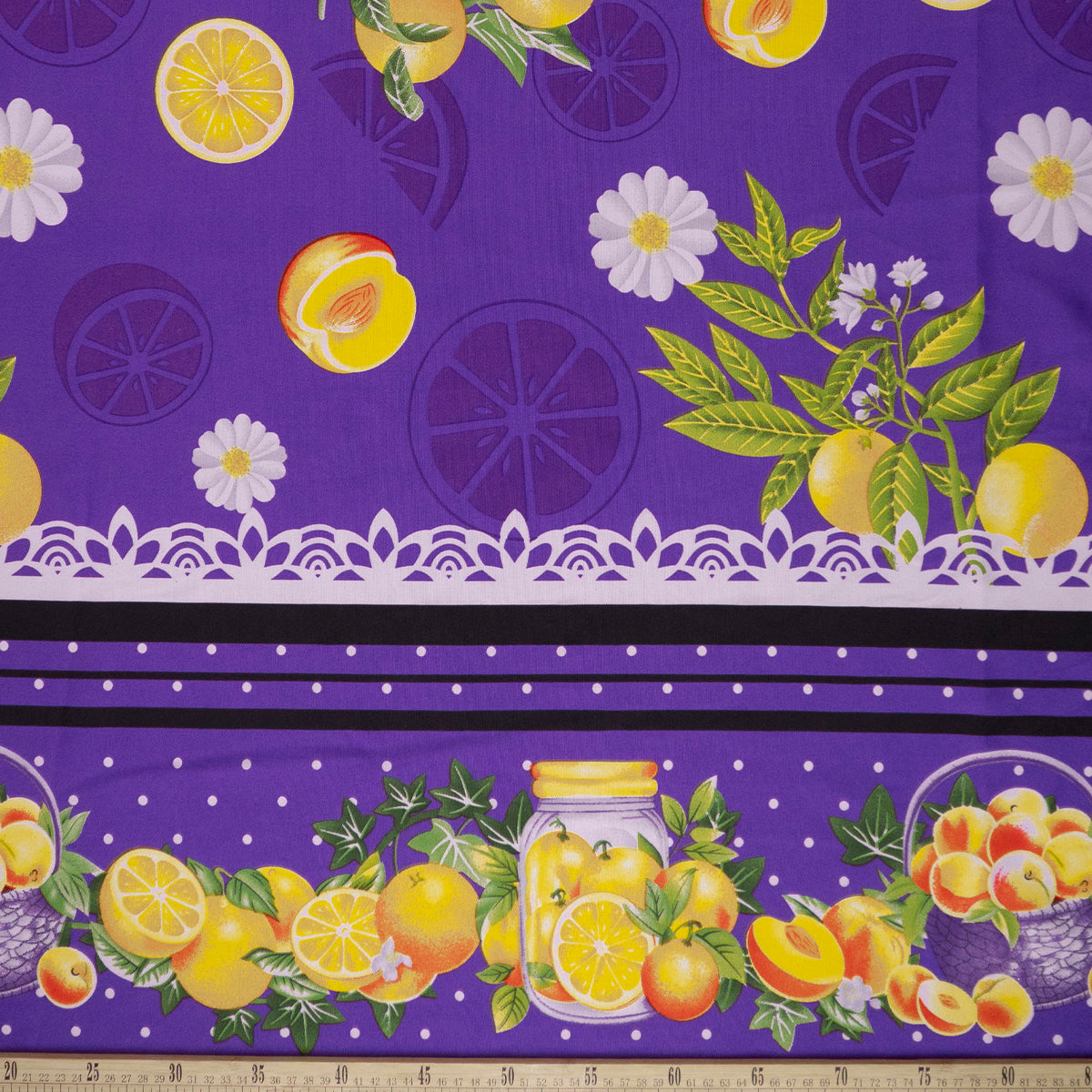 MANTELERIA ESTAMPADO VIOLETA ROYAL FRUTAL