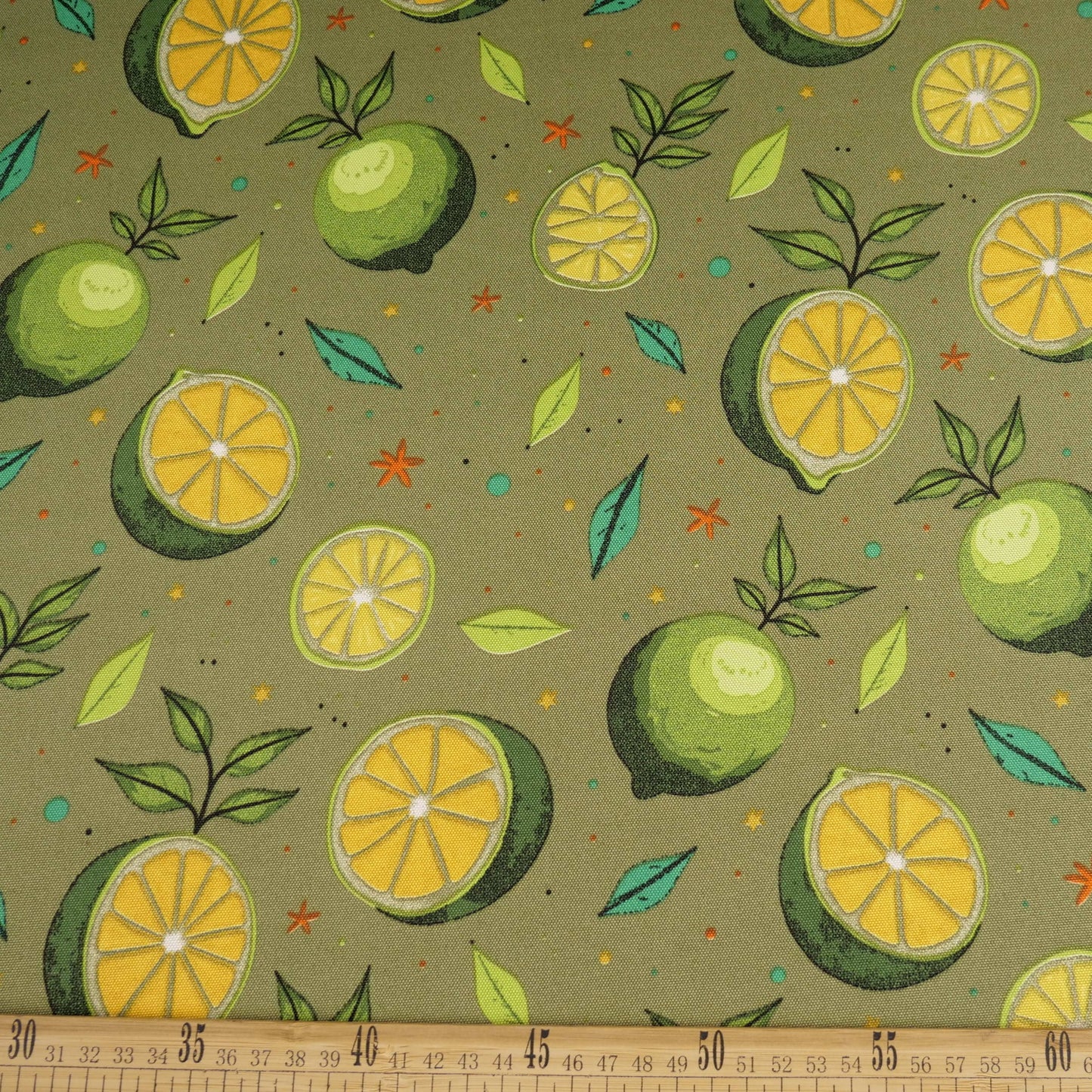 MANTELERIA ESTAMPADO VERDE RAMA OLIVA LIMONES