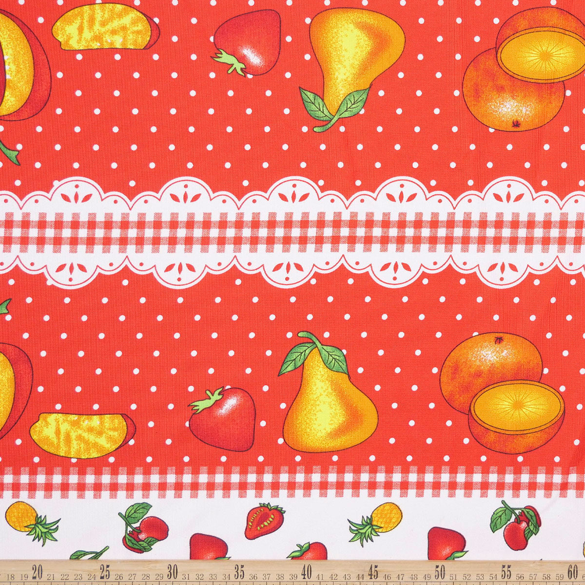 MANTELERIA ESTAMPADA ROJO CARMESI FRUTAL