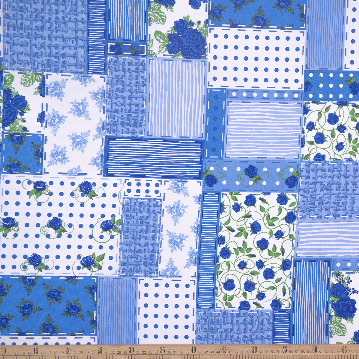 MANTELERIA ESTAMPADO AZUL ULTRAMARINO PATCHWORK