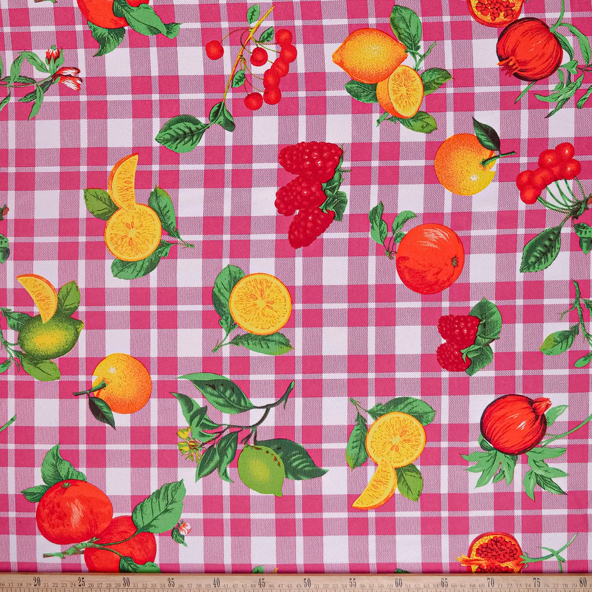 MANTELERIA ESTAMPADA FUCSIA REMOLACHA FRUTAL