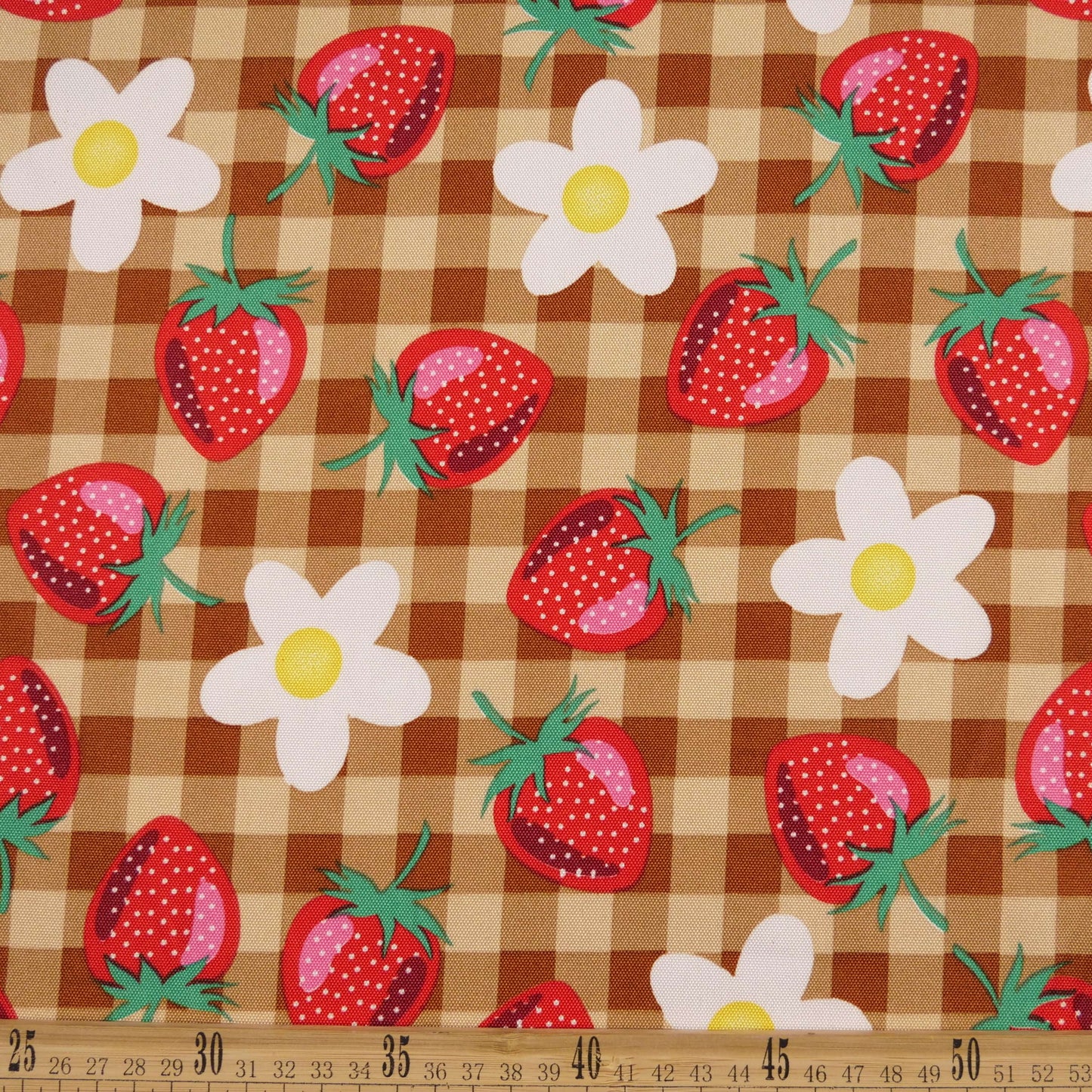 MANTELERIA ESTAMPADO BEIGE TRIGO CLARO FRUTILLAS Y VAINILLAS