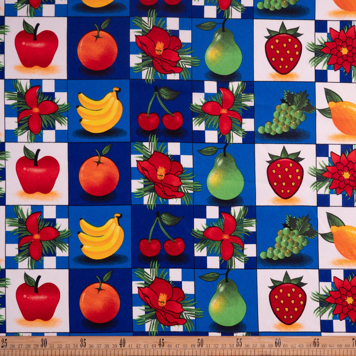 MANTELERIA ESTAMPADA AZUL OLIMPIA FRUTAS