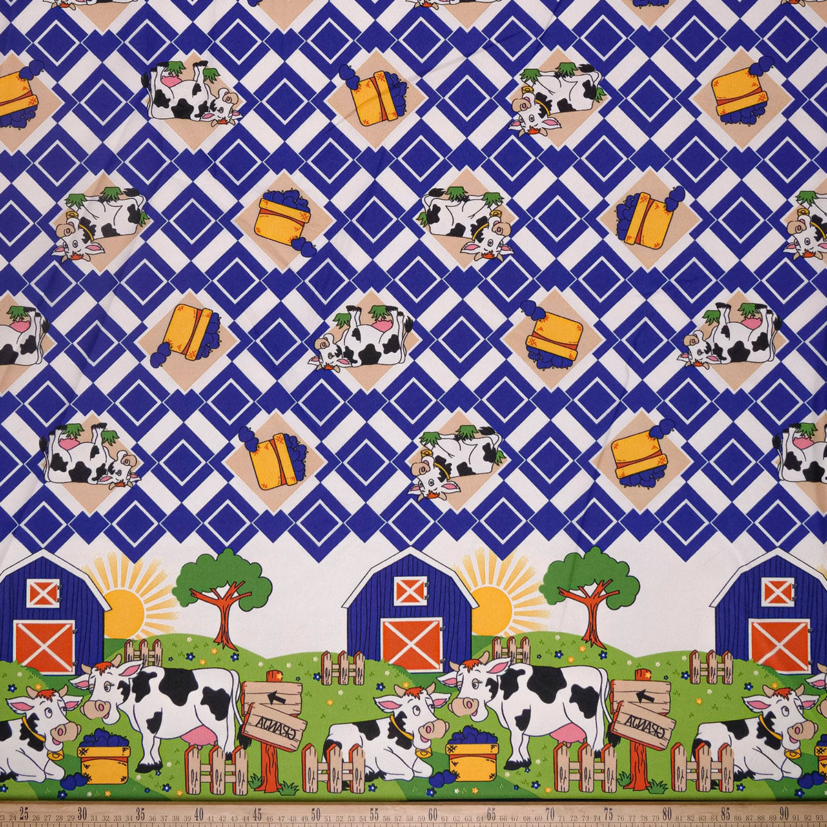 MANTELERIA ESTAMPADA AZUL SURF VAQUITAS