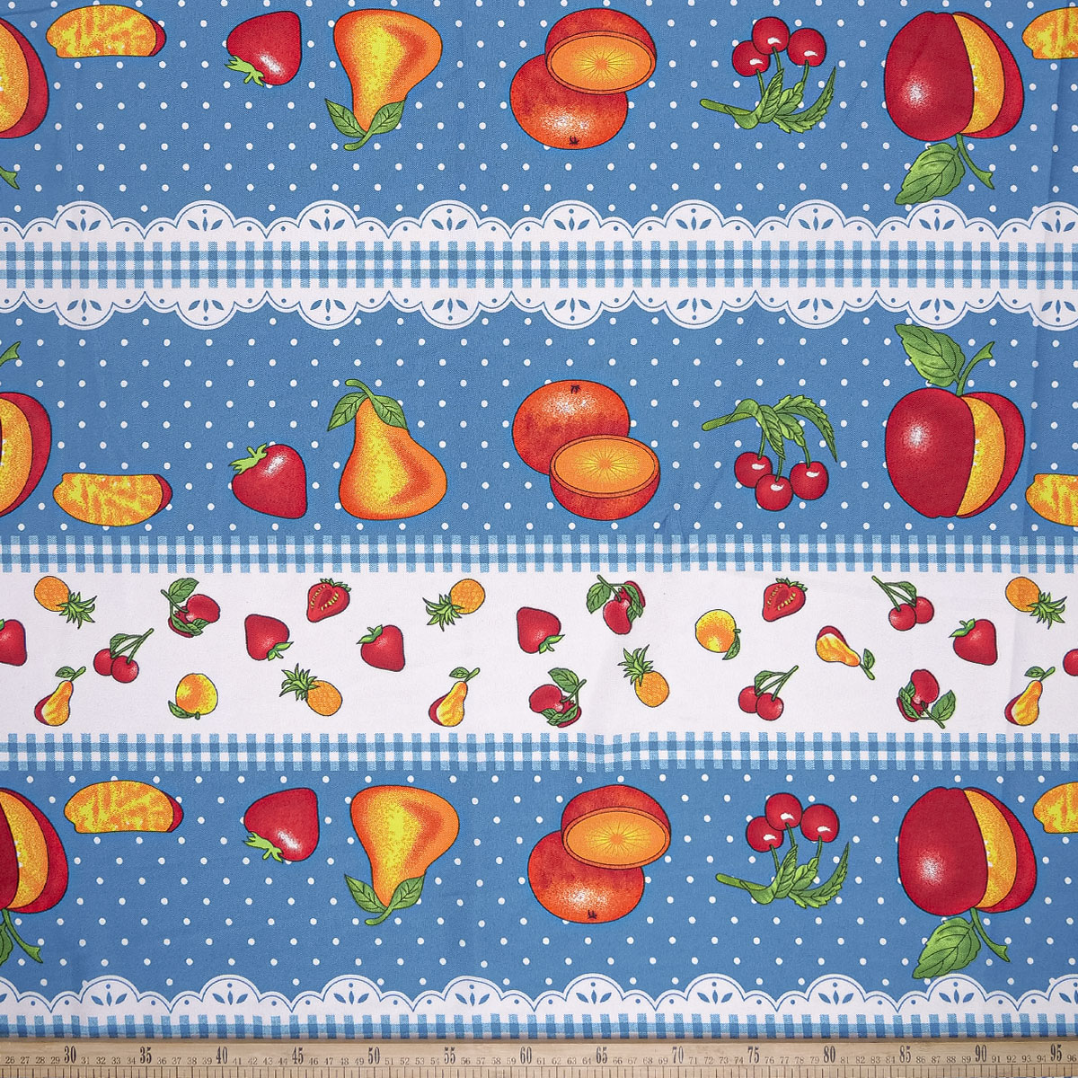 MANTELERIA ESTAMPADA TURQUESA COLONIAL FRUTAL