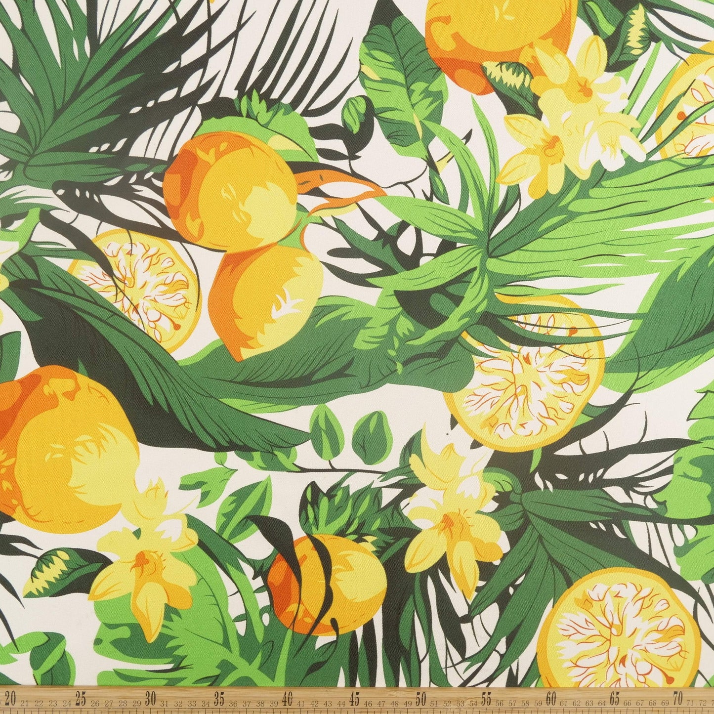 MANTELERIA ESTAMPADO BLANCO BRILLANTE LIMONES