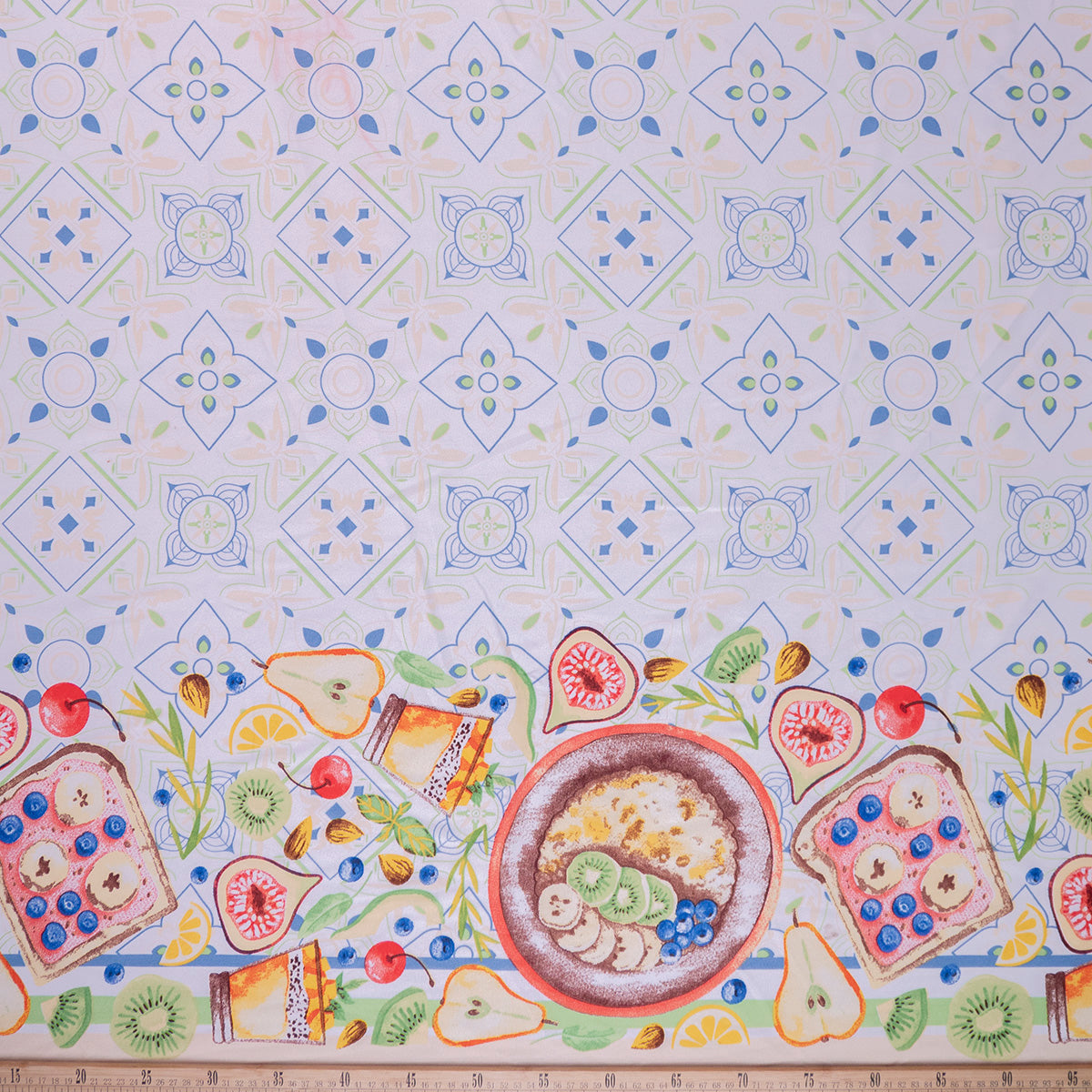 MANTELERIA ESTAMPADA BEIGE LANA