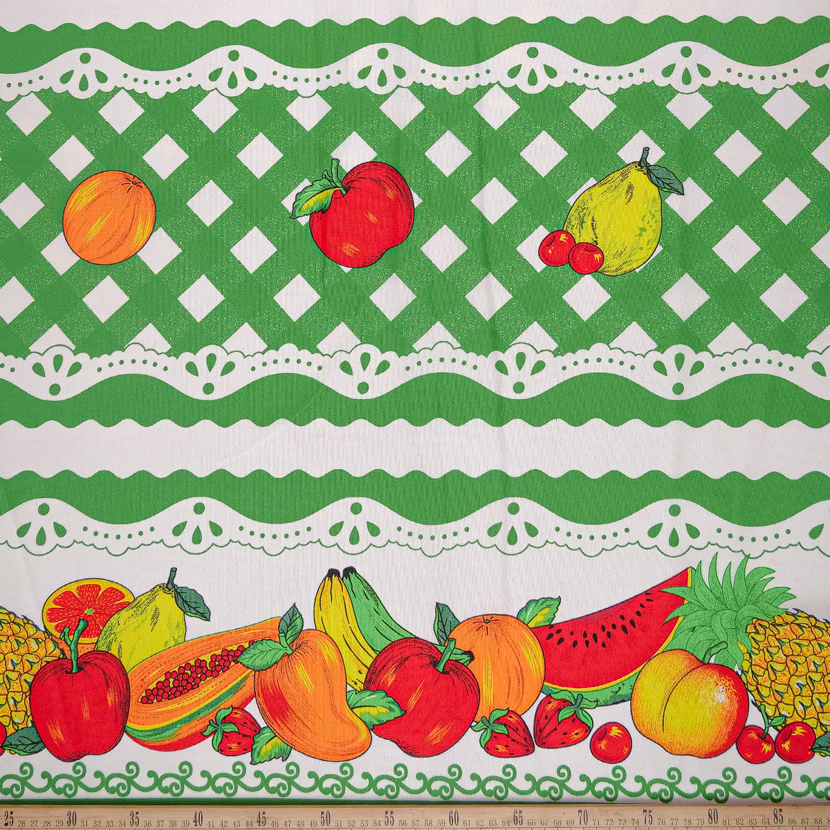 MANTELERIA ESTAMPADA VERDE LIMA DISEÑO FRUTAL