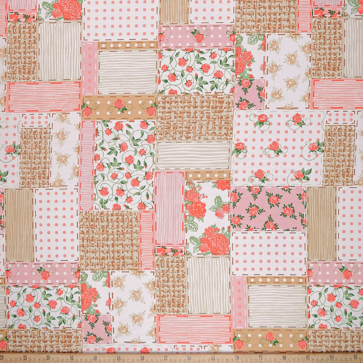 MANTELERIA ESTAMPADA SALMON PATCHWORK