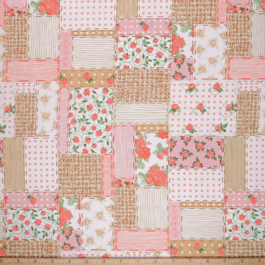 MANTELERIA ESTAMPADA SALMON PATCHWORK