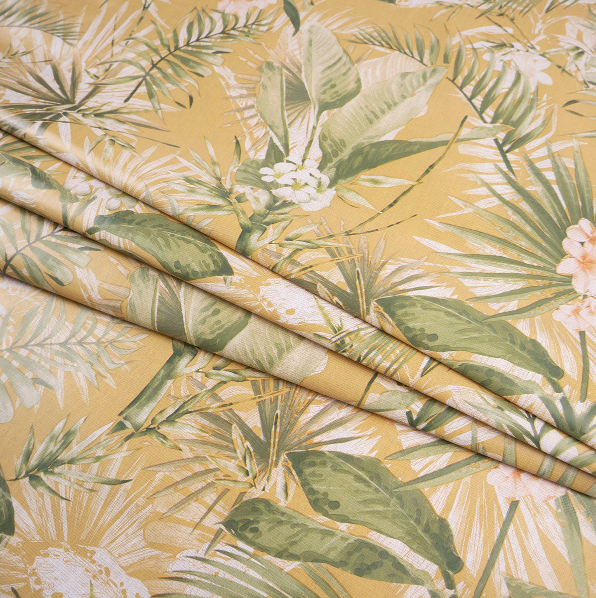 PVC DOBLE ESTAMPADO AMARILLO ANTIGUO CON HOJAS