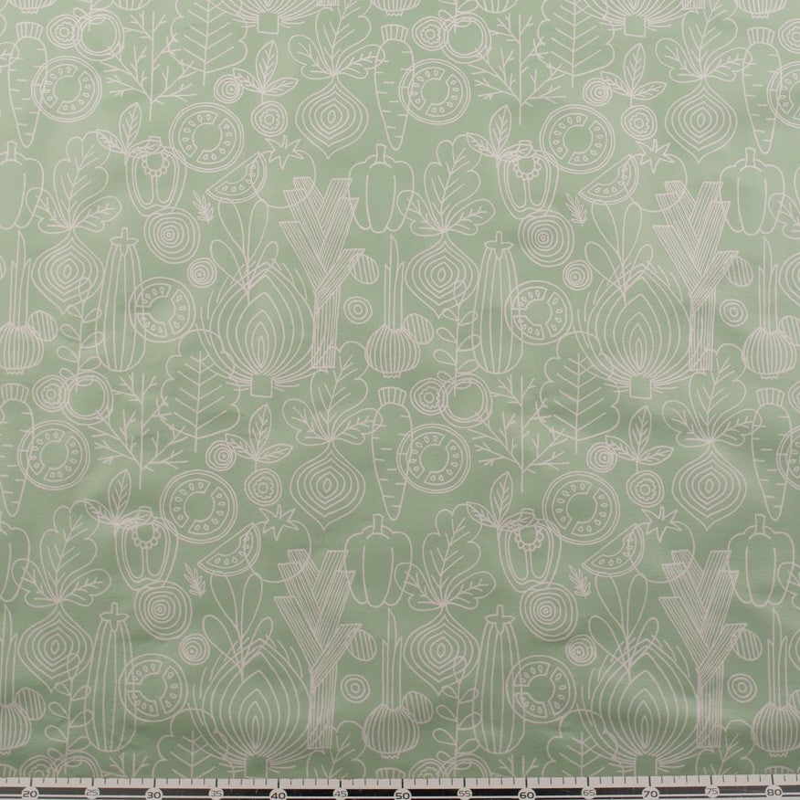PVC DOBLE ESTAMPADO VERDE AGUA LINEA DE VEGETALES