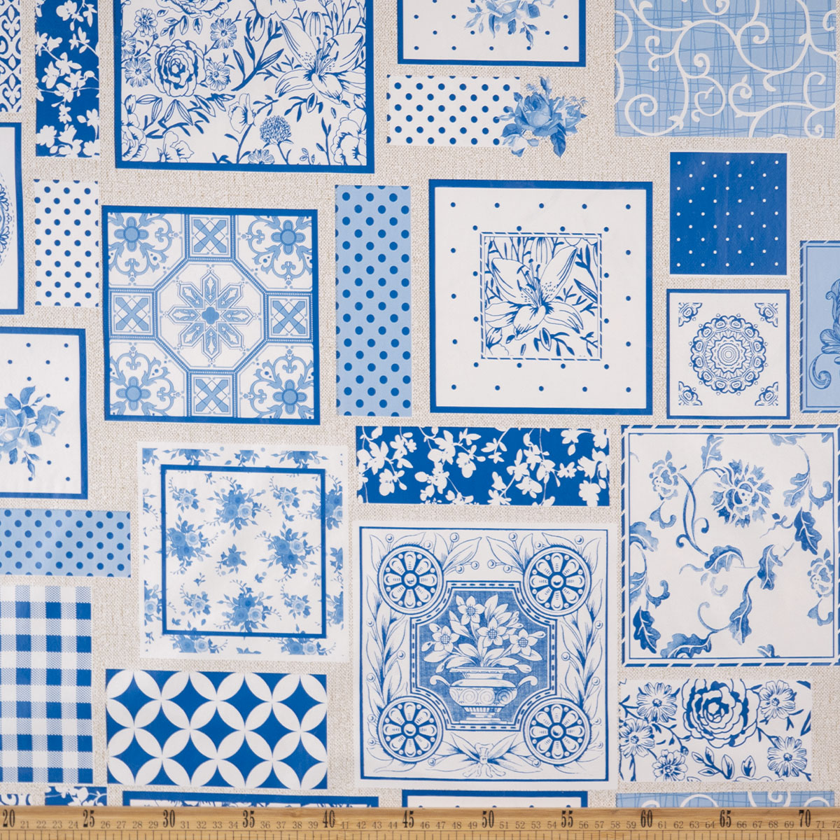 PVC DOBLE ESTAMPADO AZUL VISTA AZULEJOS
