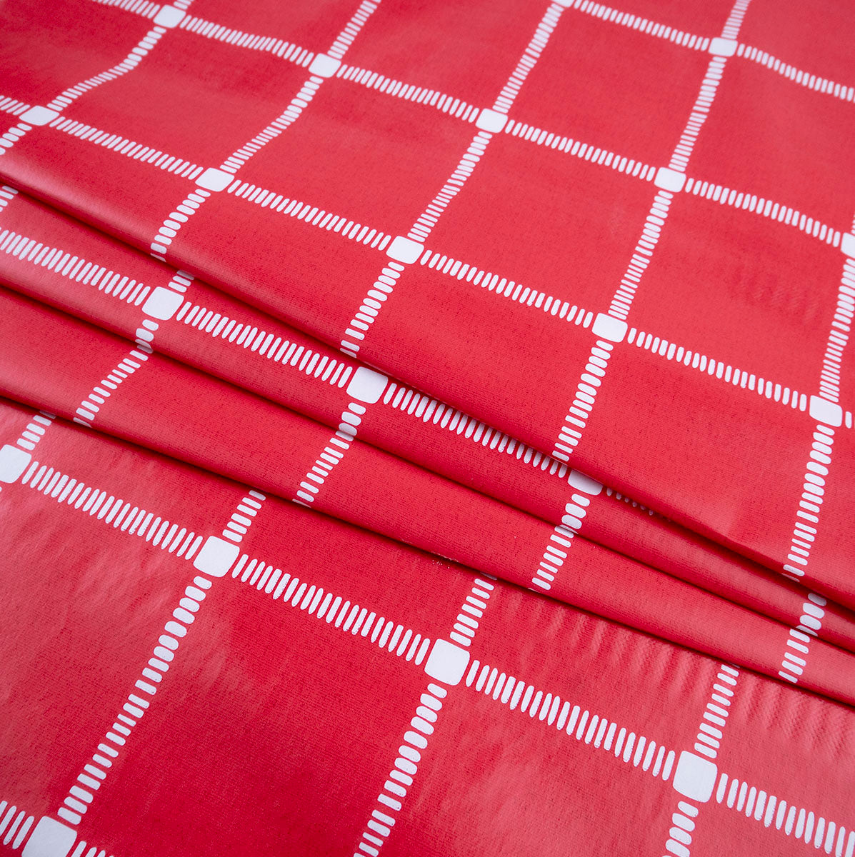 PVC DOBLE ESTAMPADO ROJO LOLLIPOP CUADRICULADO